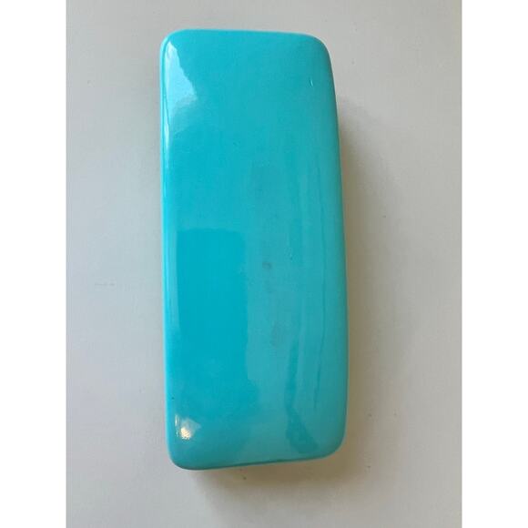 Kate Spade Eyeglasses Case Turquoise Green Hard Clam Shell with Cleaning Cloth - Picture 8 of 8